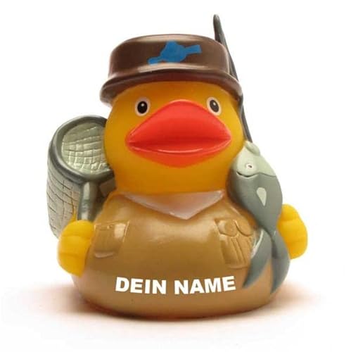 Badeente - personalisierbar (Angler Ente) von Duckshop