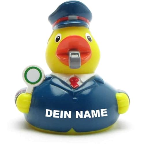 Badeente - personalisierbar (Bahnhofs-Schaffner Ente) von Duckshop
