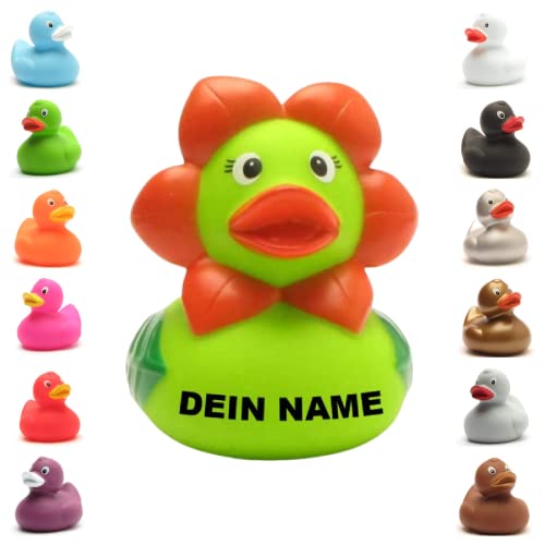 Badeente - personalisierbar (Blume Ente) von Duckshop