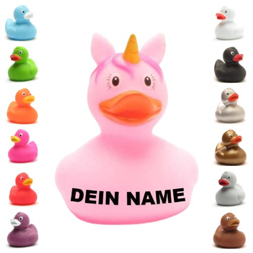 Badeente - personalisierbar (Einhorn pink) von Duckshop