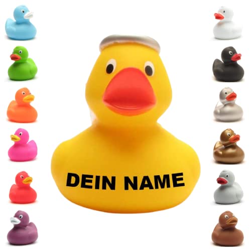 Badeente - personalisierbar (Engel gelb) von Duckshop