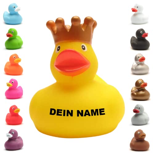 Badeente - personalisierbar (Ente mit Goldener Krone) von Duckshop