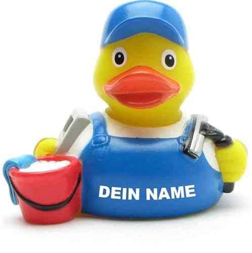 Badeente - personalisierbar (Fensterputzer Ente) von Duckshop