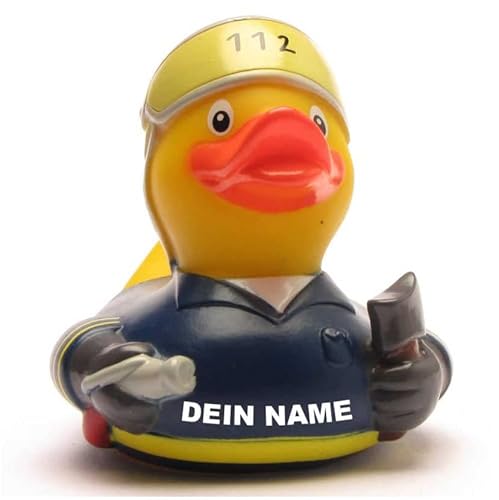 Badeente - personalisierbar (Feuerwehrmann Ente) von Duckshop