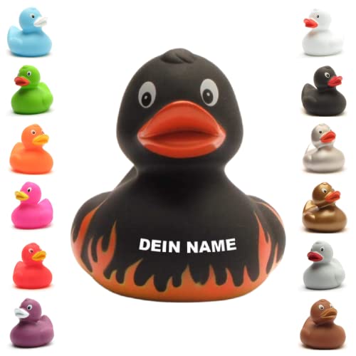 Badeente - personalisierbar (Flammen Ente) von Duckshop