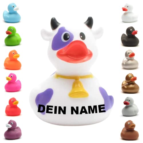 Badeente - personalisierbar (Kuh lila) von Duckshop