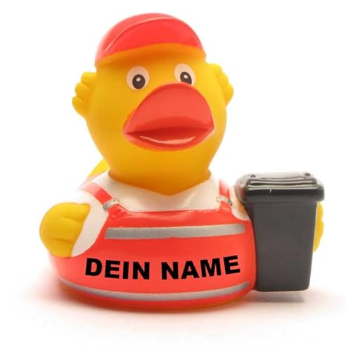 Badeente - personalisierbar (Müllmann Ente) von Duckshop