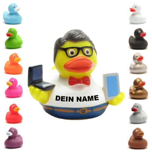 Badeente - personalisierbar (Nerd Ente) von Duckshop