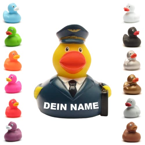 Badeente - personalisierbar (Pilot Ente) von Duckshop