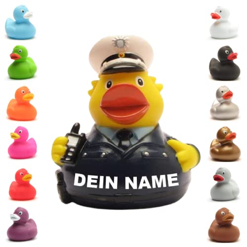 Badeente - personalisierbar (Polizist Ente) von Duckshop