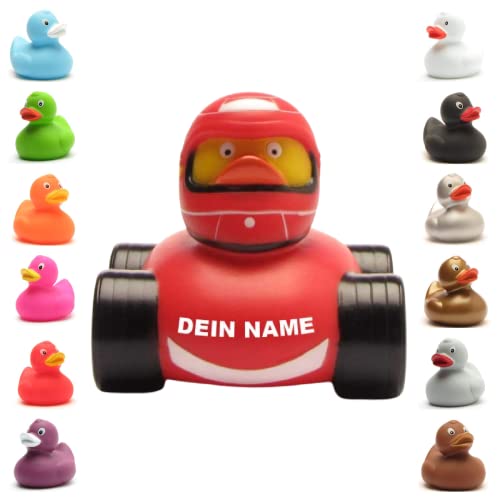 Badeente - personalisierbar (Rennfahrer Schumi Ente) von Duckshop