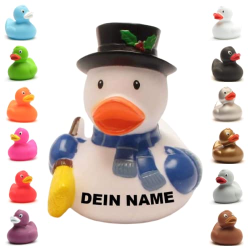 Badeente - personalisierbar (Schneemann Ente) von Duckshop