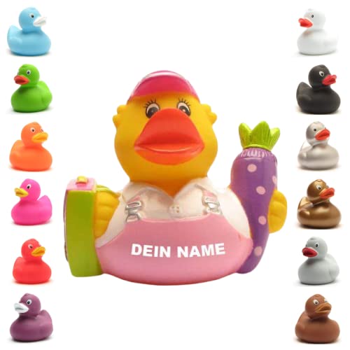 Badeente - personalisierbar (Schulanfänger Mädchen Ente) von Duckshop
