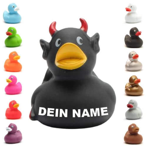 Badeente - personalisierbar (Teufel schwarz) von Duckshop