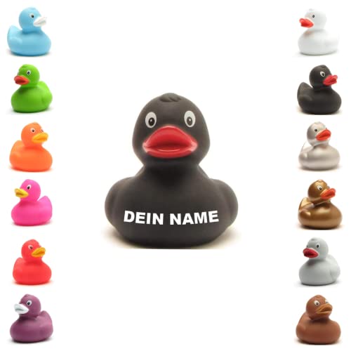 Badeente - personalisierbar (schwarz) von Duckshop