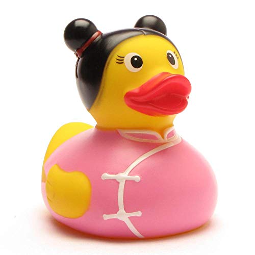 Duckshop I Badeente Chinesin I Quietscheente China I L: 7,5 cm I Peking Gummiente I Geschenk für Erwachsene und Kinder von Duckshop