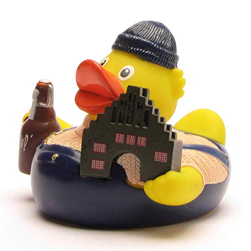 DUCKSHOP I Badeente Flensburg I Quietscheente I L: 7,5 cm I inkl. Badeenten-Schlüsselanhänger im Set von Duckshop