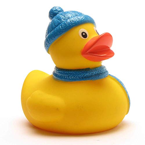 DUCKSHOP I Badeente Winter I Quietscheente I L: 7,5 cm I inkl. Badeenten-Schlüsselanhänger im Set I Geschenk Winter I Geschenk Winter-Urlaub I Geschenk Weihnachten von Duckshop