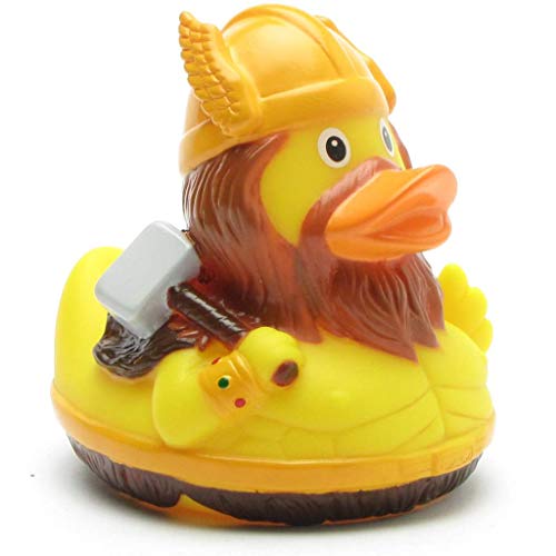 Duckshop Badeente Thor I Quietscheente I L: 9 cm I inkl. Badeenten-Schlüsselanhänger im Set von Duckshop