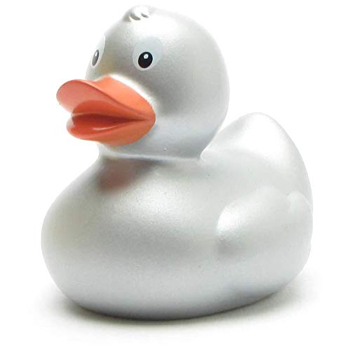 Duckshop Badeente - Silber I Quietscheente I L: 6 cm von Duckshop