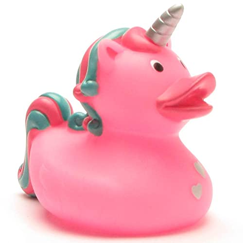Duckshop Einhorn Badeente - pink I Quietscheente I L: 10 cm von Duckshop