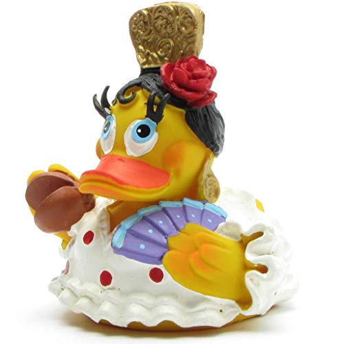 Duckshop Flamenco Badeente - weiß I Quietscheente I L: 8,5 cm von Duckshop