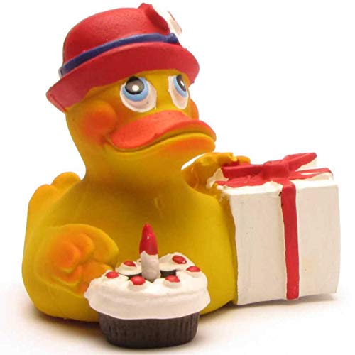 Duckshop Happy Birthday Duck I Quietscheente I L: 9,5 cm von Duckshop