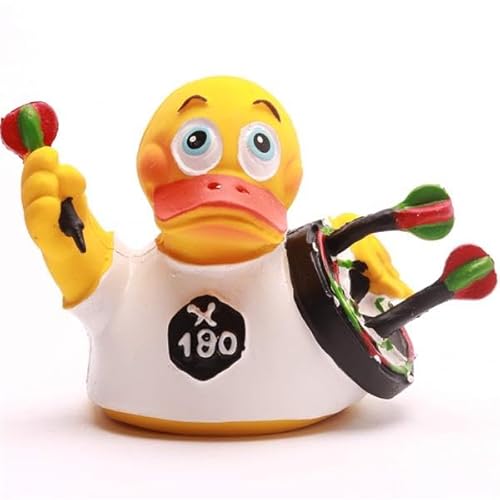 Duckshop I Badeente Darts I Quietscheente L 8cm I Quietscheentchen I Geschenk für Sport-Fans I Präsent Sammler von Duckshop