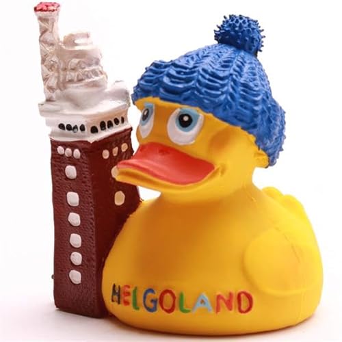 Duckshop I Badeente Helgoland I Quietscheente L 8cm I Quietscheentchen I Geschenk für Insel-Fans I Präsent Sammler von Duckshop