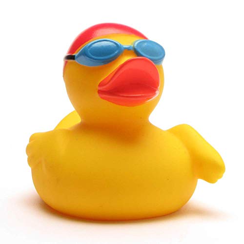Duckshop I Badeente Schwimmer I Quietscheente I L: 7,5 cm I inkl. Quietscheentchen-Schlüsselanhänger im Set I Geschenk Wassersport von Duckshop