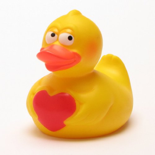Duckshop I Badeente I Quietscheente I Ente mit Herz I L: 9,5 cm von Duckshop