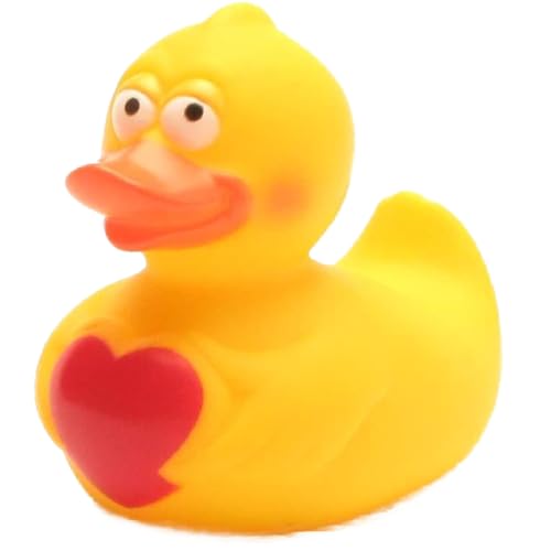 Duckshop I Badeente mit Herz I Quietscheente I Quietscheentchen I L: 9,5 cm I Geschenk Valentinstag von Duckshop