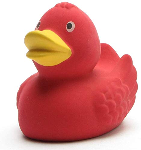 Duckshop I Badeente Naturkautschuk I Gummiente I rot I L: 7,5 cm I ohne Loch I Schnabels von Duckshop