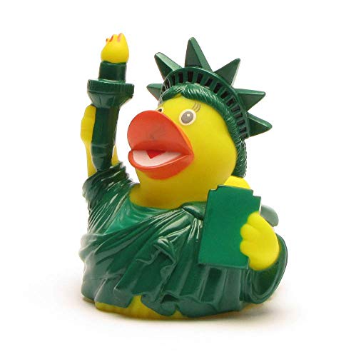 Duckshop I Badeente New York I Quietscheente Freiheitsstatue I L: 7,5 cm - inkl. Gummienten-Schlüsselanhänger im Set von Duckshop