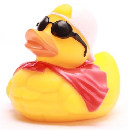 Duckshop I Badeente Super Duck I Quietscheente I inkl. Quietscheentchen- Schlüsselanhänger im Set I Geschenk Superhelden-Fans I Präsent Sammler von Duckshop