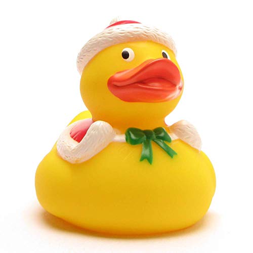 Duckshop I Badeente Weihnachtsmann I Quietscheente - L: 7,5 cm I inkl. Badeenten-Schlüsselanhänger im Set von Duckshop