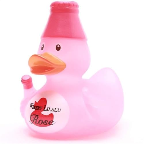 Duckshop I Badeente Wein I Quietscheente I inkl. Quietscheentchen- Schlüsselanhänger im Set I Geschenk Freundin I Präsent Sammler von Duckshop