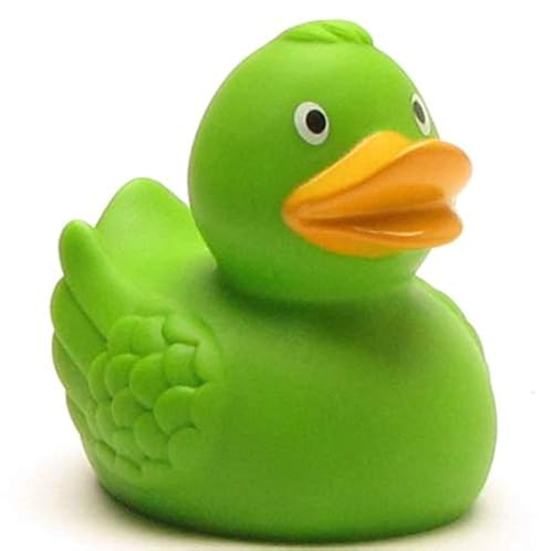 DUCKSHOP I Badeente grün I Quietscheente I L: 7,5 cm I inkl. Badeenten-Schlüsselanhänger im Set von Duckshop