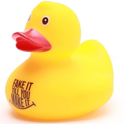 Duckshop I Badeenten Sprüche I Geschenk für Motivation I Präsent Sammler (Badeente Fake it Till You Make it) von Duckshop