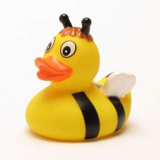 Duckshop I Quietscheente Biene Junge inkl. Quietscheentchen-Schlüsselanhänger im Set I L9cm I Badeente I Geschenk für Kinder I Geschenk für Tierfreunde von Duckshop