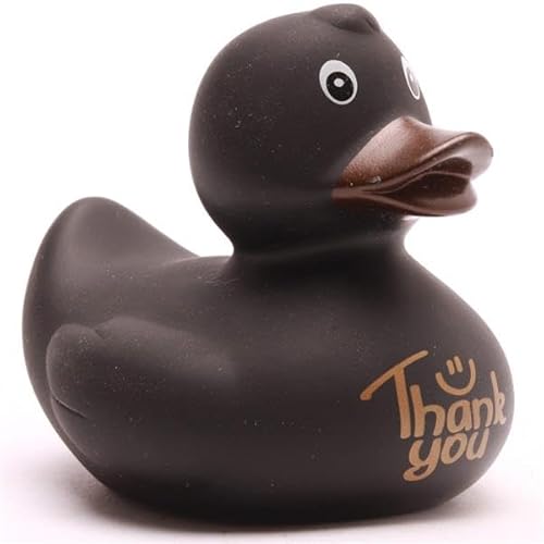 Duckshop I Traditionelle niederländische Badeenten (Badeente Thank You - schwarz) von Duckshop