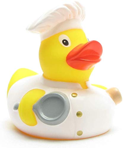 Duckshop Koch Badeente Weiss I Quietscheente I L: 8,5 cm von Duckshop