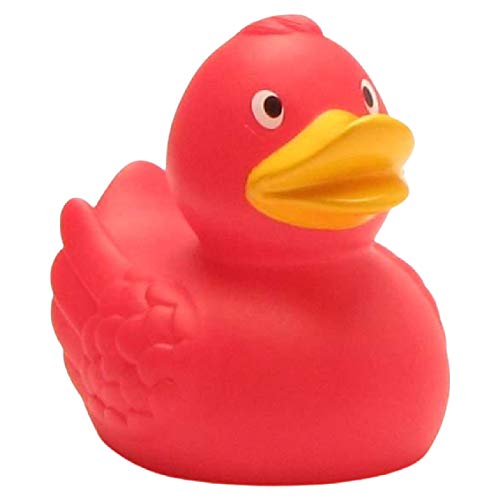 Duckshop Ronja Badeente - rot I Quietscheente I L: 7,5 cm I inkl. Badeenten-Schlüsselanhänger im Set von Duckshop