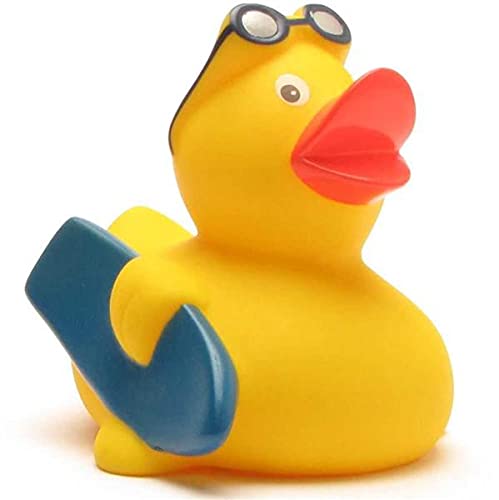 Duckshop I Badeente Surfer I Quietscheente I L: 7,5 cm - inkl. Quietscheentchen-Schlüsselanhänger im Set I Geschenk für Wassersportler I Präsent Sammler von Duckshop