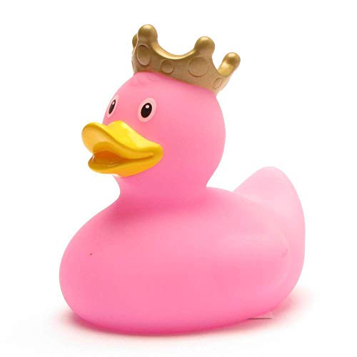 König pink Badeente I Quietscheente - L: 7,5 cm I inkl. Badeenten-Schlüsselanhänger im Set von Duckshop