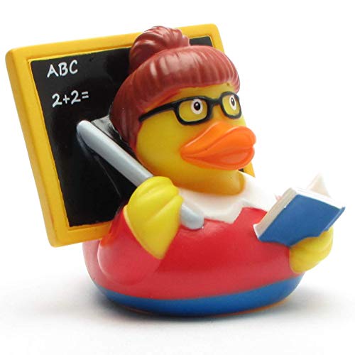 Lehrerin Badeente I Quietscheente I L: 10 cm I inkl. Badeenten-Schlüsselanhänger im Set Gelb Lehrerin Badeente I Quietscheente I L: 10 cm I inkl. Badeenten-Schlüsselanhänger im Set Gelb von Duckshop