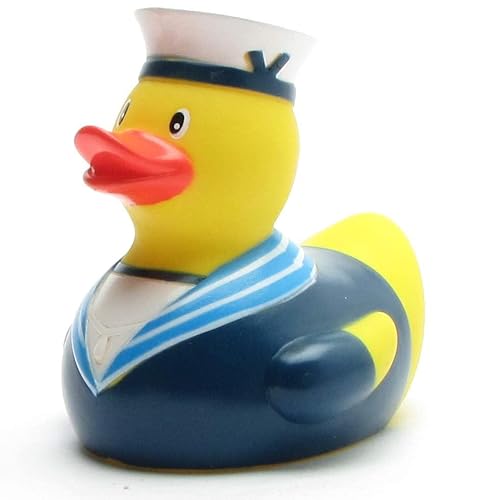 Matrosen Badeente blau I Quietscheentchen Seemann I Quietscheente - L: 10 cm von Duckshop