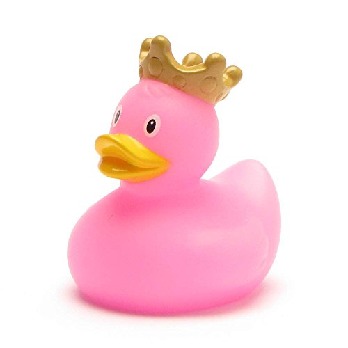 Mini-Quietscheente König pink I Badeente I L: 4,5 cm von Duckshop