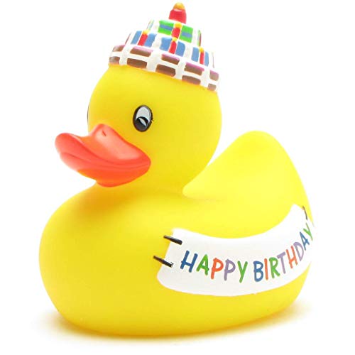 Badeente Happy Birthday I Quietscheente I Geburtstag I L: 8,5 cm von Duckshop