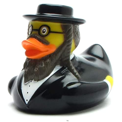 Rabbi Badeente I Quietscheentchen I Quietscheente - L: 8 cm von Duckshop